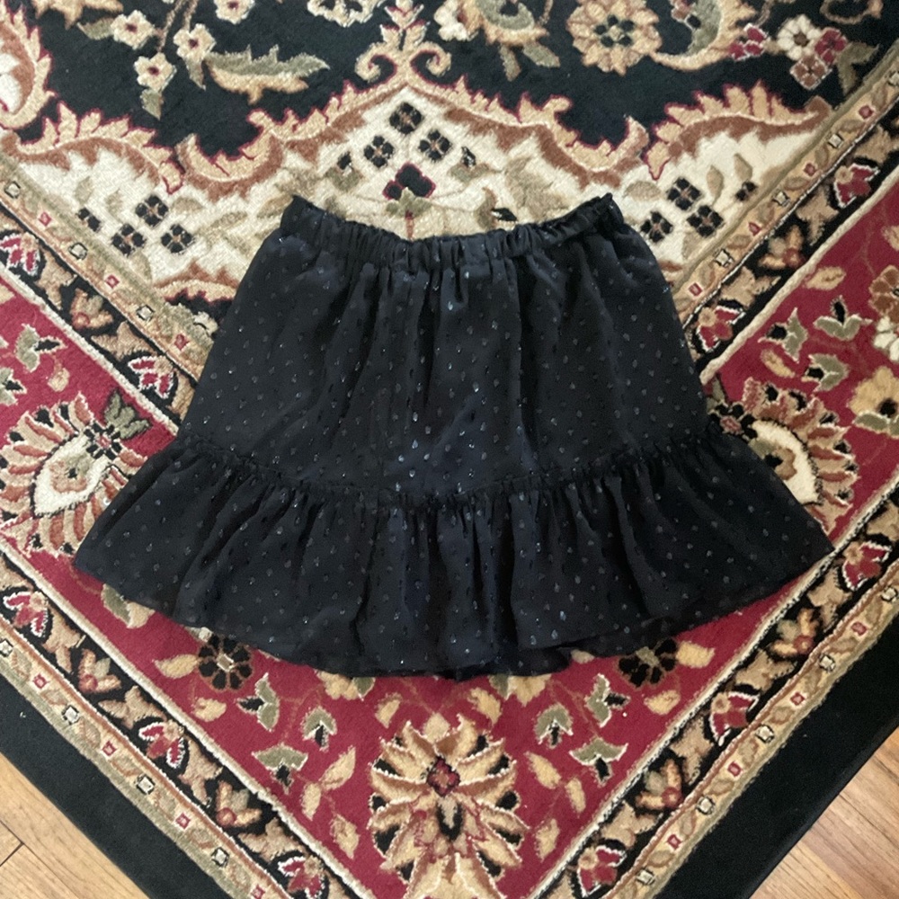 Angie Metallic Polka Dot Skirt – Black – Size Medium